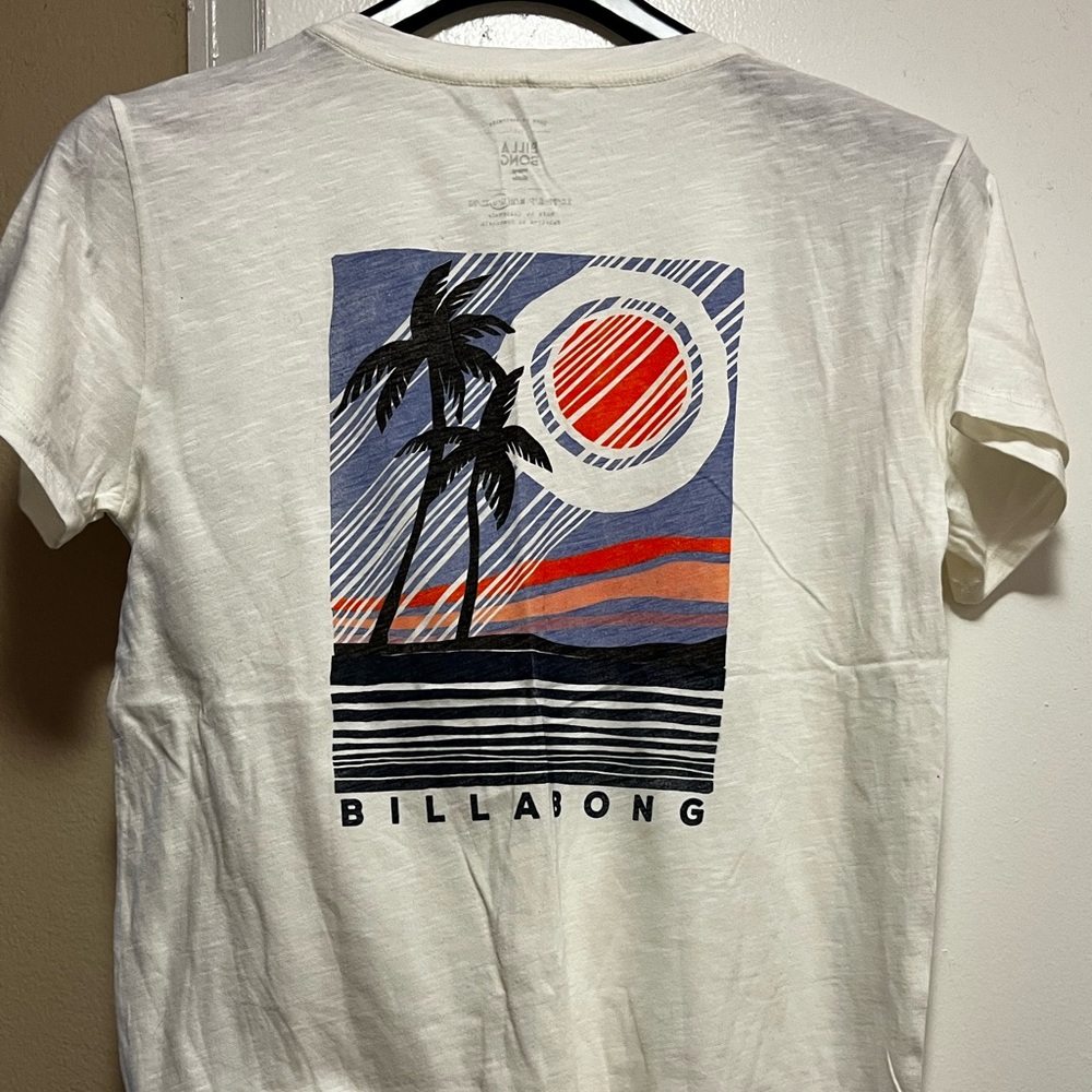 Billabong White Tee with Red and Blue Graphic - Picture 2 of 2